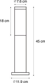 Stožiar vonkajšieho svietidla hrdzavohnedý s opálom 45 cm IP44 - Rox