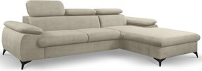 Rohová sedacia súprava Scala, béžová látka, pravý roh