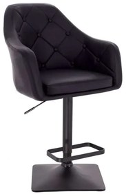 LuxuryForm DESIGN Barová stolička ANDORA na čiernej hranatej podstave - čierna
