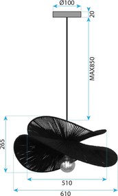 Toolight Toolight, stropné svietidlo 1xE27, APP1828-1CP, prírodná hnedá, OSW-00627