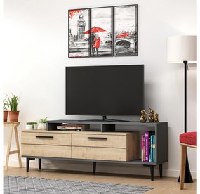 TV stolík/skrinka Kiniva (dub zafírový + antracit) . Vlastná spoľahlivá doprava až k Vám domov. 1095264