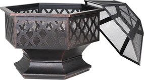 Záhradné ohnisko Hexa 70 cm čierne