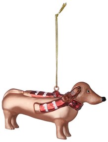 HANG ON Sklenená ozdoba jazvečík