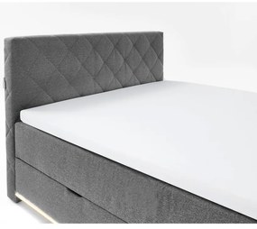 Sivá boxspring posteľ s úložným priestorom 180x200 cm Messina – Meise Möbel