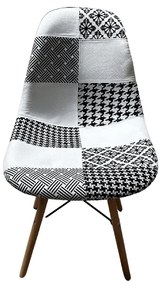 Stolička patchwork bielo čierna škandinávsky štýl | jaks