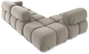 Béžová zamatová modulárna rohová pohovka (ľavý roh) Lokua – Makamii