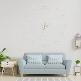 KIK Nástěnné hodiny velké 80-120cm stříbrné 12 číslic