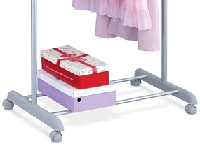 Autronic - Stojan na šaty jednoramenný, s odkladačom, sivá farba, kov / plast, chróm - ABD-1209 GREY AKCE