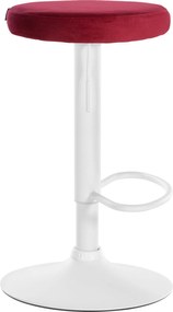 Barová stolička Ponte - zamat, biely rám - Červená