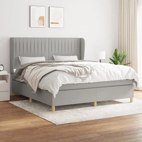 Boxspring posteľ s matracom bledosivá 180x200 cm látka 3128701