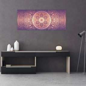 Obraz - Mandala na fialovom gradiente (120x50 cm)