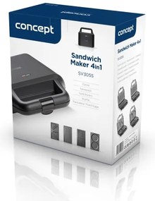 Concept SV3055 - Toustovač 4v1 700W/230V čierna