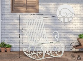 Kovové hojdacie kreslo Smile - Biela