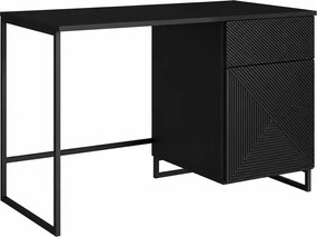 Písací stôl Asha 120 cm - čierny mat / čierne nohy