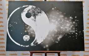 Obraz symbol Jin a Jang v čiernobielom prevedení
