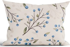 Bavlnená obliečka na vankúš Renforcé 50 × 70 cm - Čučoriedky prírodné