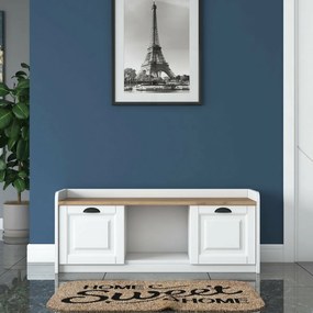 Skrinka na topánky Pilo White and Walnut