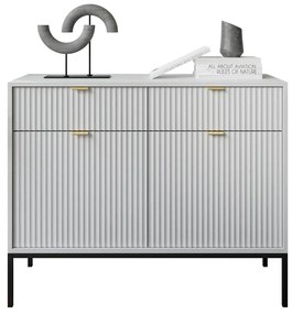 KOMODA VIGGO BIELA + ČIERNY PODSTAVEC 104 cm