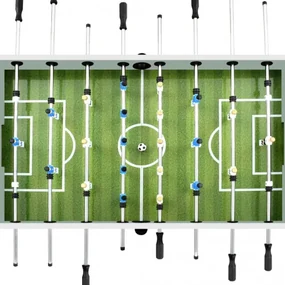 vidaXL Stolný futbal oceľ 60 kg 140x74,5x87,5 cm biely-