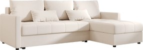 Rozkladacia obojstranná sedacia súprava do L VENORIA 220x143 cm, krémová + 2 vankúšiky ZDARMA