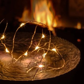 DECOLED LED dekorativní řetěz na baterie kapičky, teple bílá, 2 m