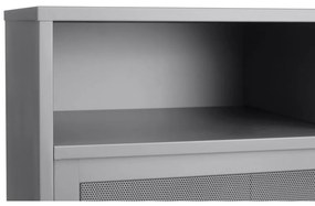 Sivá kovová skrinka s posuvnými dverami 90x140x40 cm Veep – Unique Furniture