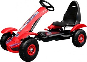Ramiz Závodná XL motokára pre deti 3+ Červená + Nafukovacie kolesá + Nastaviteľné sedadlo + Voľnobeh