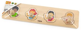Detské drevené puzzle s úchytmi Viga Farby kože