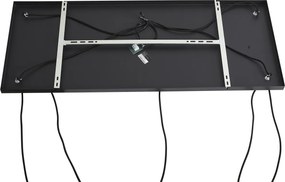 Art Deco závesná lampa čierna s dymovým sklom 5-svetiel - Wallace