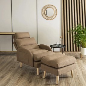 Rozkladacie kreslo s podnožkou HENRY – hnedé