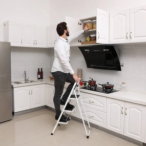 Ocelový žebřík Breen 3 příčky bílý