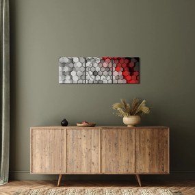 Obraz - 3D hexagóny (s hodinami) (90x30 cm)