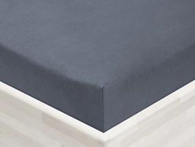 Jersey napínacie prestieradlo JR-029 Antracitovo sivé 100 x 200 - výška 20 cm