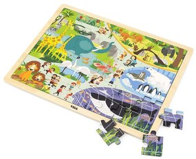 Detské drevené puzzle Viga Zoo 48 ks