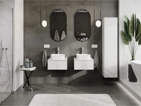 Mexen Orio, kúpeľňová skrinka 50 cm s hornou časťou, 1 zásuvka, biela lesklá, 91A10-05023-1-BFC00