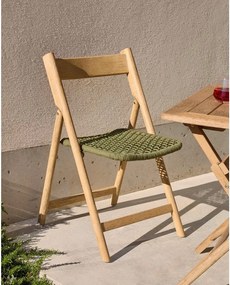 Drevená záhradná stolička v zeleno-prírodnej farbe Dandara – Kave Home
