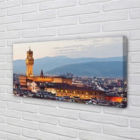 Obraz na plátne Italy Castle sunset panorama 100x50 cm