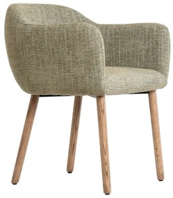 Svetlozelené čalúnené jedálenské kreslá v súprave s podrúčkami 2 ks Blaine – Light &amp; Living