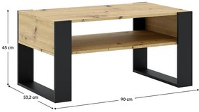 Konferenčný stolík Corosta 1 (dub artisan + čierna) . Vlastná spoľahlivá doprava až k Vám domov. 1097156