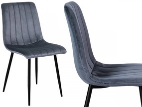 Čalúnená jedálenská stolička FRESNO zamatová sivá