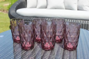 Ružové sklenené poháre vysoké 390ml 6ks