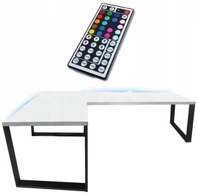 Písací Stôl Roh. Loft Low Biely 180x120x2,8 Model 1