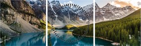 Obraz - Kanada, Národný park Banff, Moraine Lake (s hodinami) (90x30 cm)