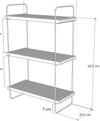 Nástenná polica PULALIS 66x40 cm hnedá/čierna