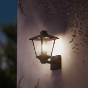 Philips Kino vonkajšie nástenné svietidlo so svietením nahor čierna, E27, max. 1x25 W