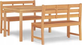 vidaXL 3-dielna sada záhradného nábytku, masívne teakové drevo