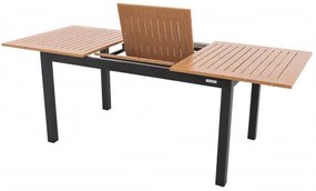 Doppler EXPERT WOOD antracit - záhradný rozkladací hliníkový stôl 220/280 x 100 x 75 cm