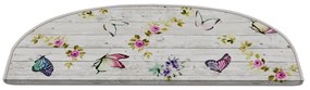 Krémovobiele nášľapy na schody v súprave 16 ks 20x65 cm Butterfly Life – Vitaus