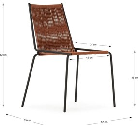 Terakotové kovové stohovateľné jedálenské stoličky v súprave 2 ks Emily – Marckeric