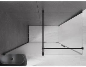 Mexen Velar, sprchový kút s posuvnými dverami 160 x 75 cm, 8mm sklo námraza, čierna matná, 871-160-075-31-70